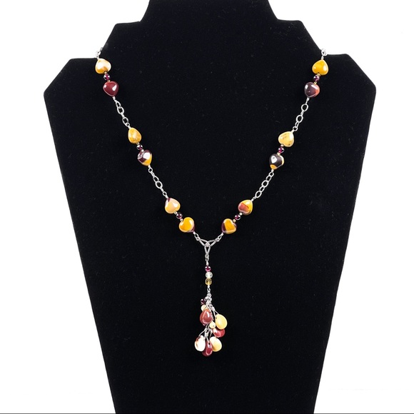 Jasper Garnet Sterling Silver Handmade Necklace - Picture 4 of 10